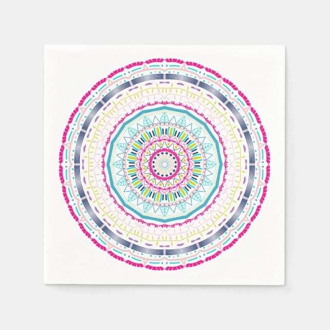 färgrik mandala pappersservett (Framsidan)