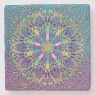 Färgrik Mandala Stenservett Underlägg