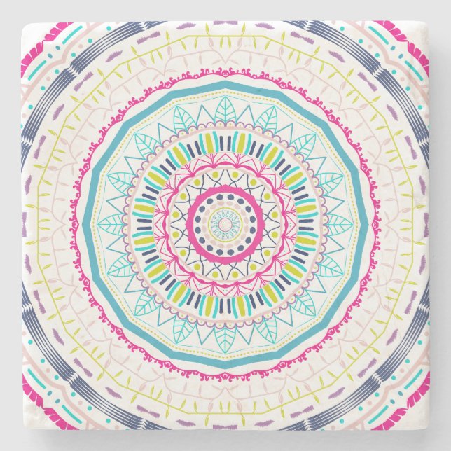 färgrik mandala stenunderlägg (Framsidan)