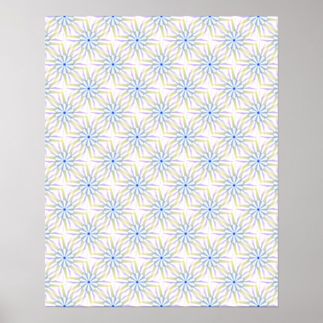 Färgrik Mandala Stjärnexplosion Mönster Poster (Framsidan)