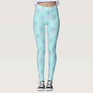 Färgrik manetmönster – Undervattensliv i havet Leggings