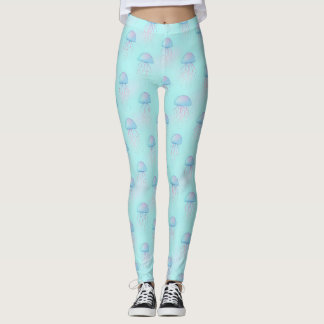 Färgrik manetmönster – Undervattensliv i havet Leggings