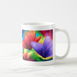 Färgrik mång- fjärilsmålning - kaffemugg
