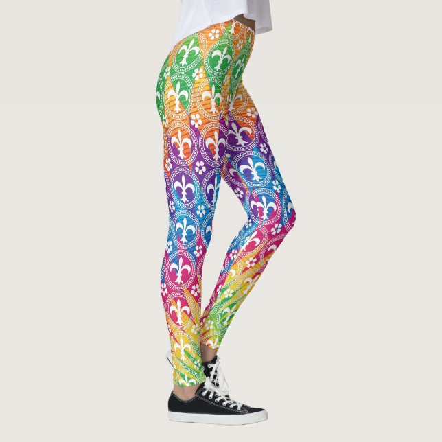 Färgrik Mardi Gras stil Leggings (Höger)