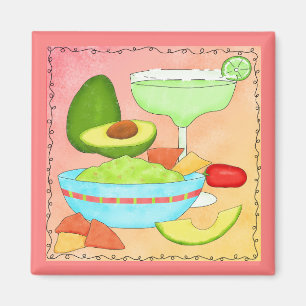 Färgrik margaritaGuacamoleroligt firar Magnet