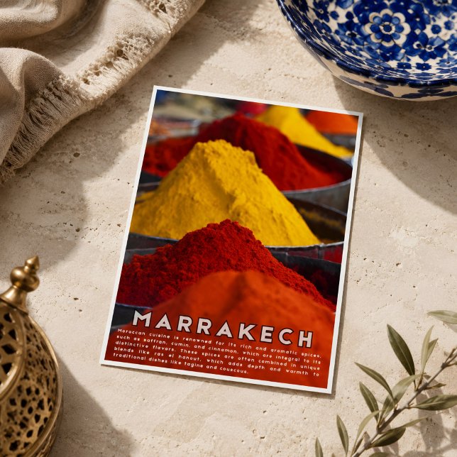 Färgrik Marrakech Marockansk Medina Kryddor Vykort (Marrakech Postcards. )