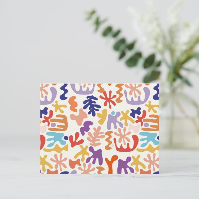 Färgrik Matisse Abstrakt Mönstrad Postkort Vykort (Stående Fram)
