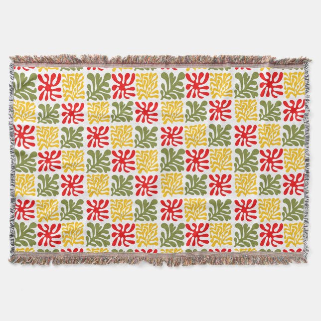 Färgrik Matisse-inspirerad abstrakt blomma Filt (Framsidan)