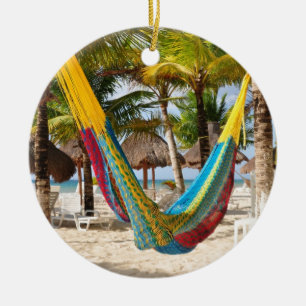 Färgrik Mayan hängmattaCozumel Mexico prydnad Julgransprydnad Keramik