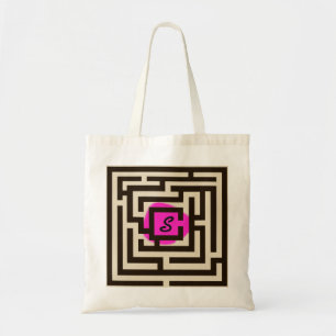 Färgrik Maze med beställnings- Monogramrosor Tygkasse