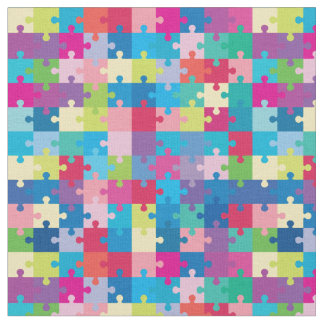 Färgrik medvetenhet för pusselmönsterAutism Tyg