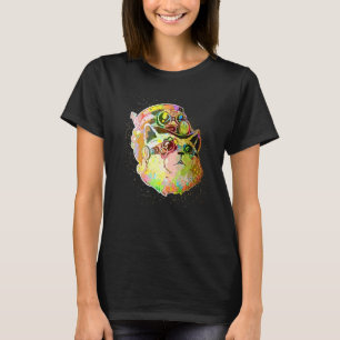 Färgrik mekanisk katträcka i Steampunk-stil med fä T Shirt