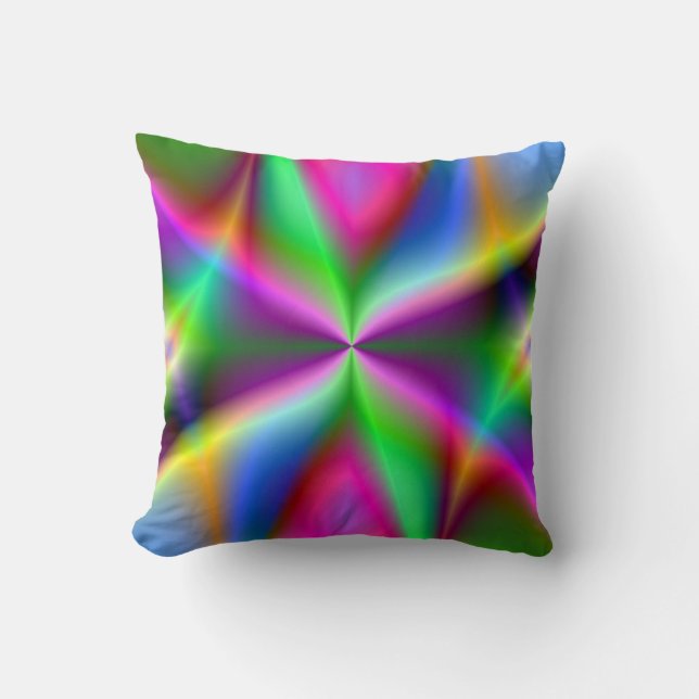 Färgrik metallisk Fractallyster Kudde (Framsida)