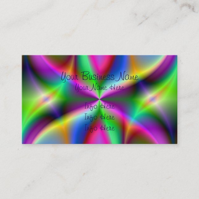Färgrik metallisk Fractallyster Visitkort (Framsida)
