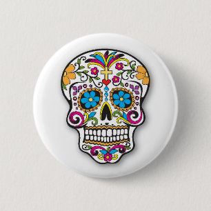 Färgrik mexicansk sockerskalleday of the dead knapp
