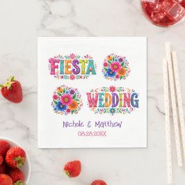 Färgrik mexikansk blomsterbröllop pappersservett