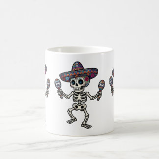 Färgrik mexikansk skelett kaffemugg