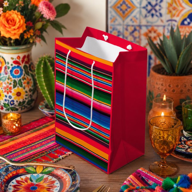 Färgrik mexikansk traditionell serape (Mexican Serape Gift bag)