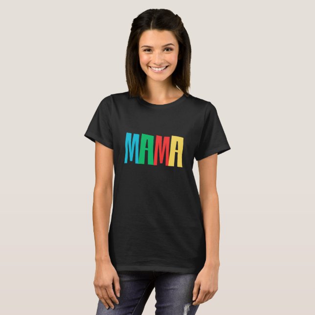 Färgrik Minimal Mama-typografi T Shirt (Hel framsida)