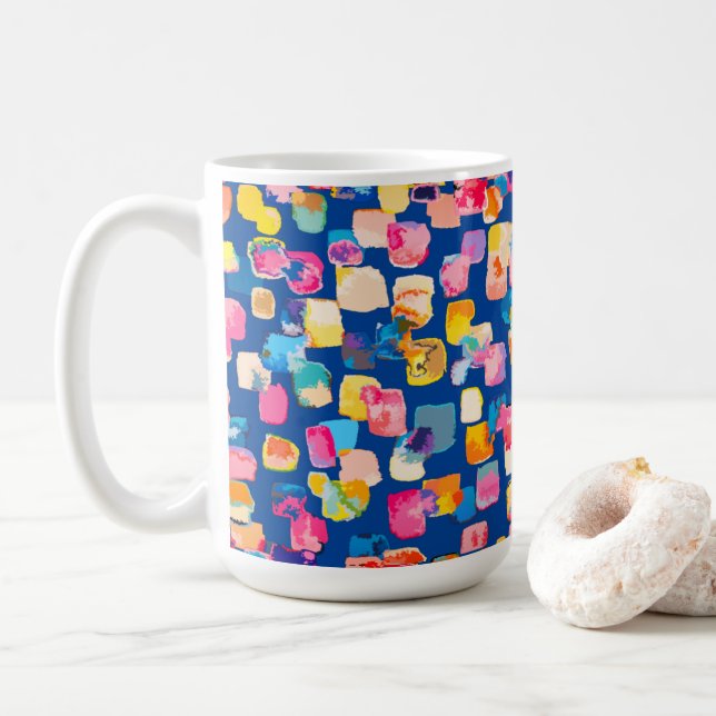 Färgrik modern abstrakt kaffemugg (Med munk)
