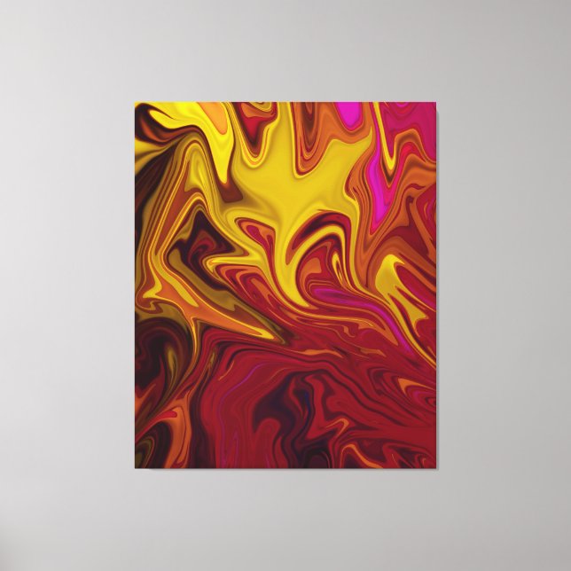 Färgrik Modern Abstrakt Konst | pastell olja canva Canvastryck (Framsida)