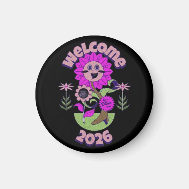 FÄRGRIK MODERN BLOMSTERGÅVA DOTTER SYSTER MAMMA  MAGNET (Framsidan)