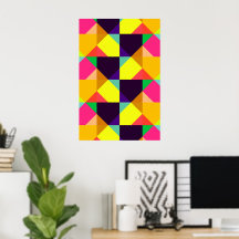 Färgrik Modern Geometrisk Abstrakt Affisch