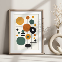 Färgrik Modern Geometrisk Abstrakt Konst Poster