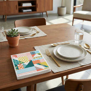 Färgrik modern geometrisk abstrakt mönster pappersservett
