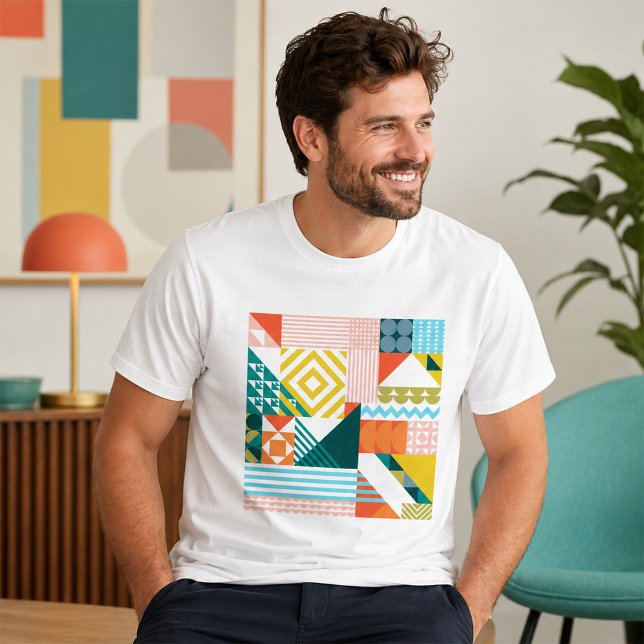 Färgrik Modern Geometrisk Abstrakt Mönster  T Shirt (Skapare uppladdad)