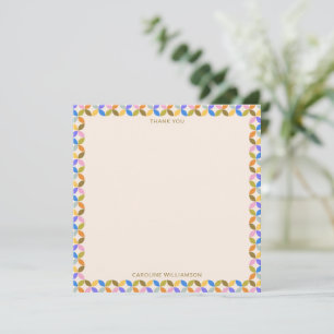 Färgrik Modern Geometrisk Kant Personligt Namn Tack Kort