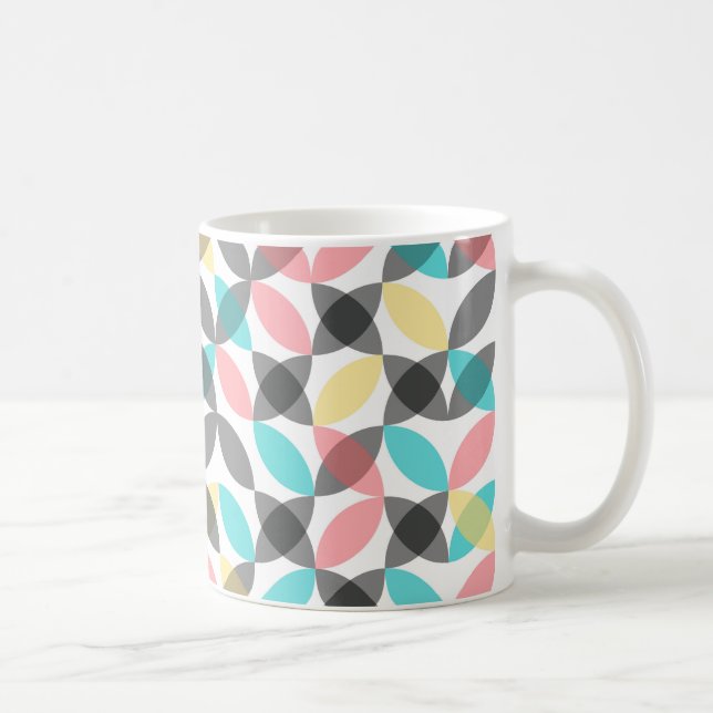 Färgrik, modern, glad cirkulär geometrisk kaffemugg (Höger)