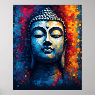 Färgrik Modern Konst - Divine Lord Buddha-målning Poster