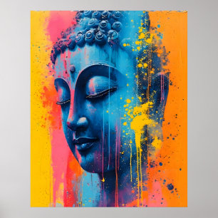 Färgrik modern konst - Gautama Buddha-målning Poster
