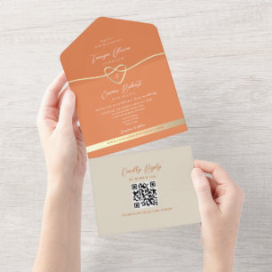 Färgrik Modern QR-kod Bröllopsinbjudan