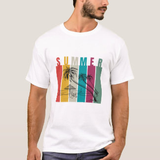Färgrik Modern Sommar Design T Shirt