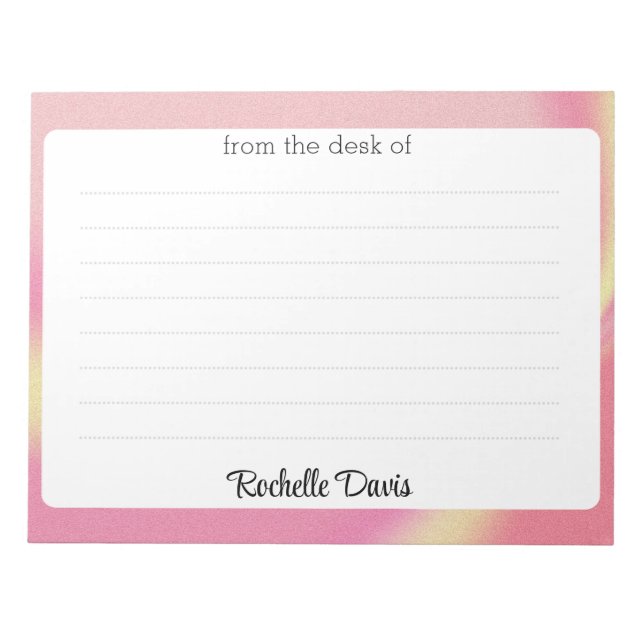 Färgrik Modern Trendig Gradient Från Ditt Skrivbor Anteckningsblock (Framsida)