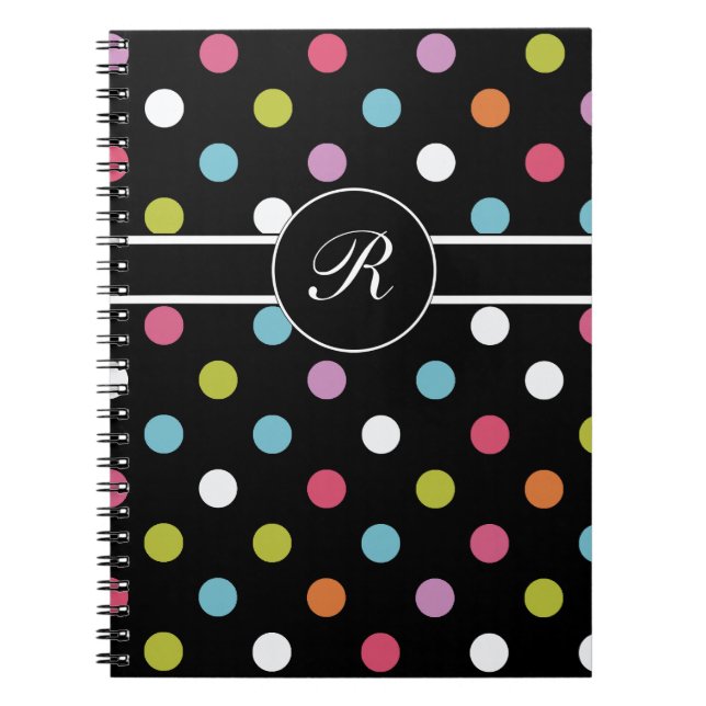 Färgrik Monogramanteckningsbokjournal Anteckningsbok Med Spiral (Framsidan)