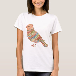 Färgrik Mönster Fågel Illustrationskonst T Shirt