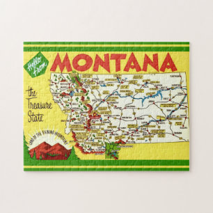 Färgrik Montana Karta 11x14 Pussel