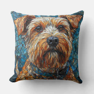 Färgrik mosaik hund kudde