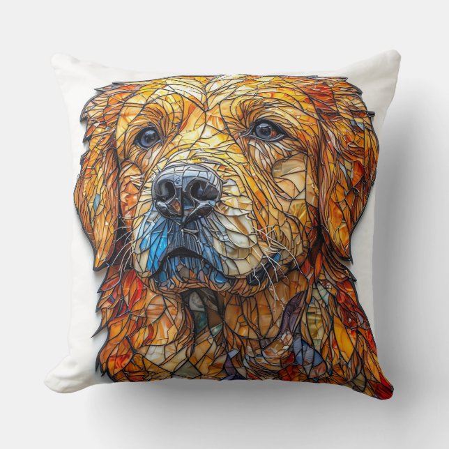 Färgrik mosaik Hund Kudde (Framsida)