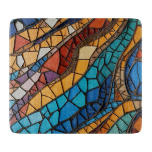 Färgrik mosaikabstraktion i glas