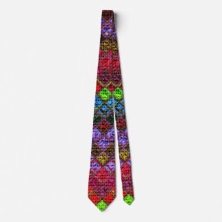 Färgrik mosaikmönster burlap rustik slips