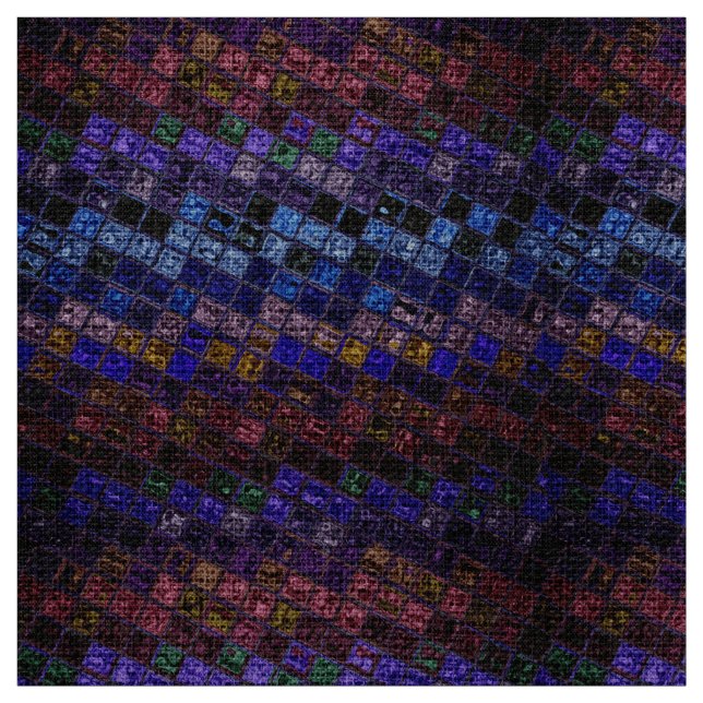 Färgrik mosaisk mönsterBurlap lantlig #17 Tyg (Provkarta)