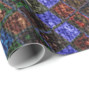 Färgrik mosaisk mönsterBurlap lantlig #6 Presentpapper