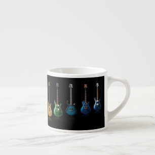 Färgrik mugg för älskare för gitarrspelaremusi espressomugg