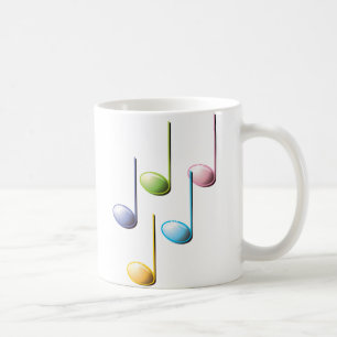 Färgrik musik noter kaffemugg
