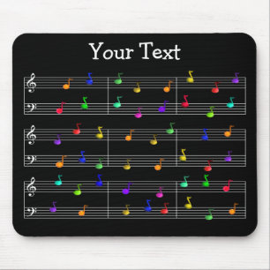 Färgrik musik noteranpassade Mousepad Musmatta