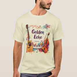 Färgrik musikdesign – Gitarr, violin, piano T Shirt